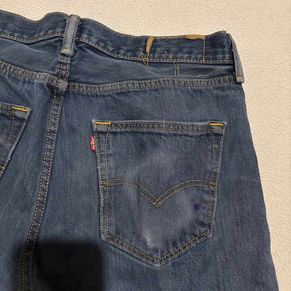 Levis 501 Jeans Mens 32x32 Blue Straight Leg Regular Denim Grunge Casual - Picture 9 of 9